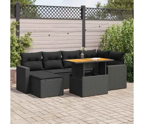 7-Osaline Aiadiivani Komplekt Patjadega, Must, Polürotang