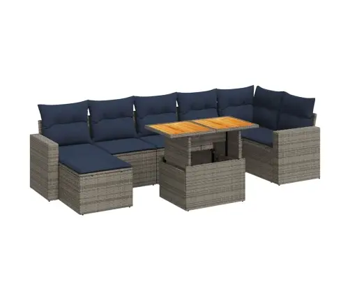 Sodo Komplektas Su Pagalvėlėmis, 8 Dalių, Pilkas, Poliratanas