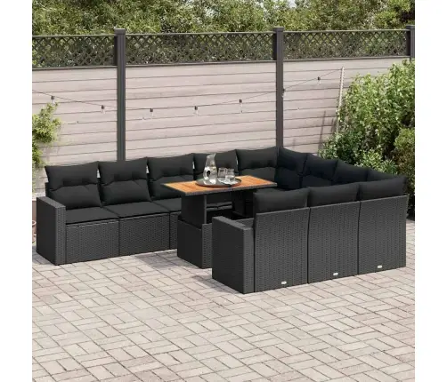 11-Osaline Aiadiivani Komplekt Patjadega, Must, Polürotang