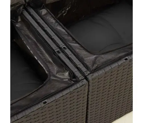 5-Osaline Aiadiivanikomplekt Patjadega, Must, Polürotang