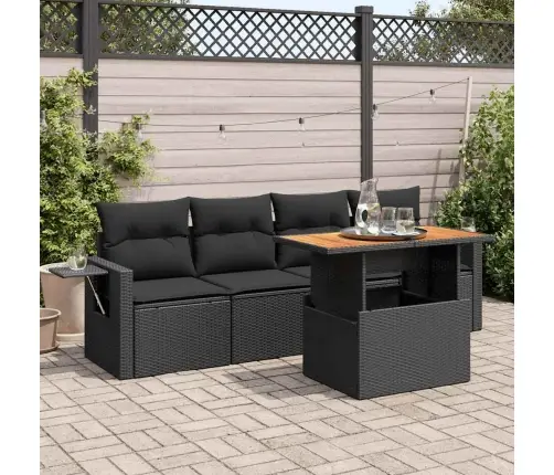 5-Osaline Aiadiivanikomplekt Patjadega, Must, Polürotang