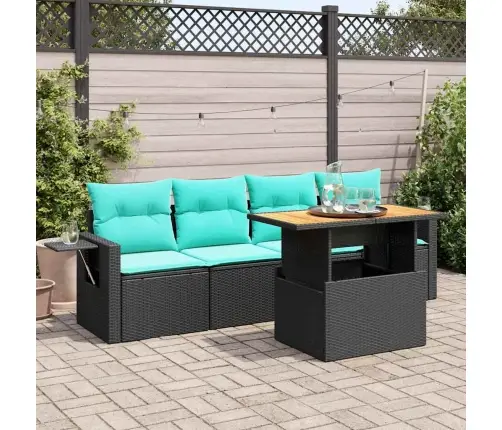 5-Osaline Aiadiivanikomplekt Patjadega, Must, Polürotang