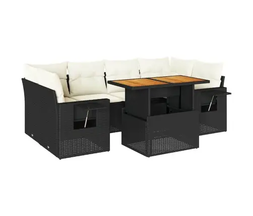 7-Osaline Aiadiivani Komplekt Patjadega, Must, Polürotang