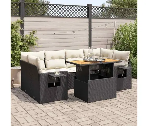 7-Osaline Aiadiivani Komplekt Patjadega, Must, Polürotang