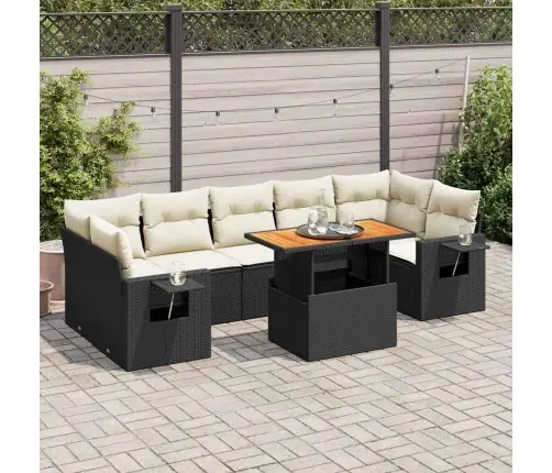 8-Osaline Aiadiivani Komplekt Patjadega, Must, Polürotang