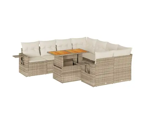 9-Osaline Aiadiivani Komplekt Patjadega, Beež, Polürotang