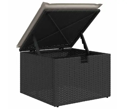 6-Daļīgs Dārza Dīvāna Komplekts, Matrači, Melna Pe Rotanpalma Vidaxl