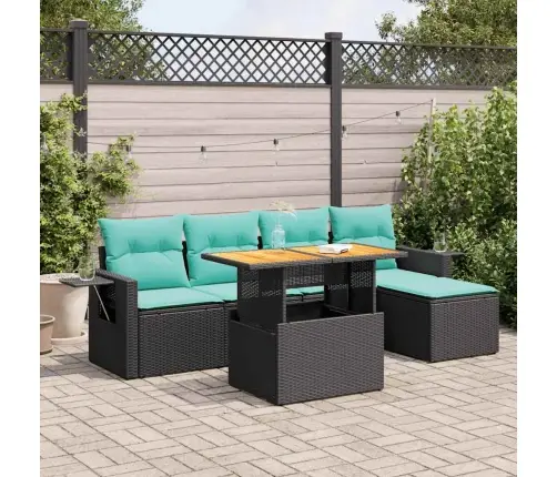 6-Osaline Aiadiivani Komplekt Patjadega, Must, Polürotang