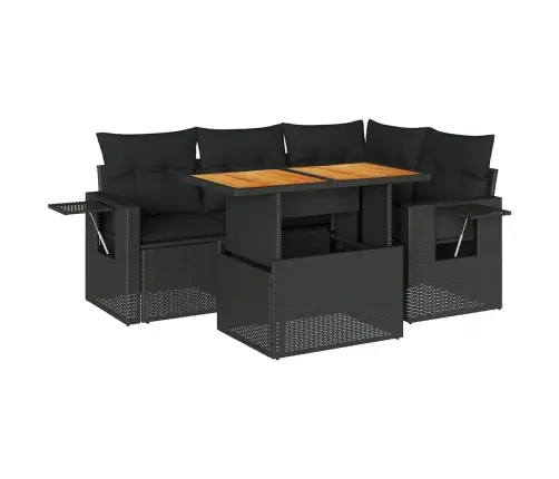 5-Daļīgs Dārza Dīvāna Komplekts Ar Matračiem, Pe Rotangpalma Vidaxl