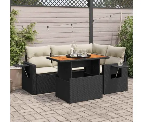 5-Osaline Aiadiivanikomplekt Patjadega, Must, Polürotang