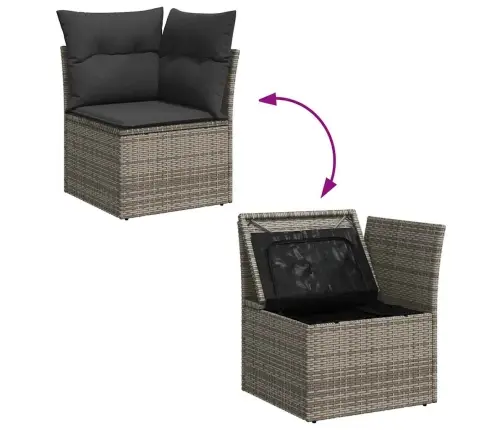 Sofos Komplektas Su Pagalvėlėmis, 5 Dalių, Pilkas, Poliratanas