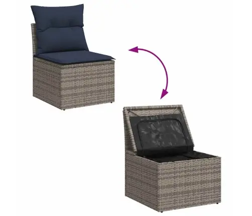 5-Osaline Aiamööblikomplekt Istmepatjadega, Polürotang, Hall