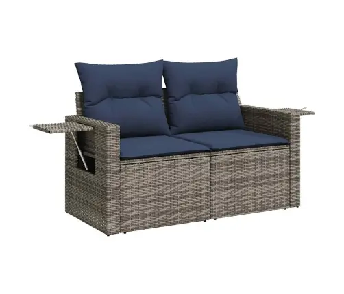 6-Daļīgs Dārza Dīvāna Komplekts Ar Matračiem, Pelēks Pe Pinums Vidaxl