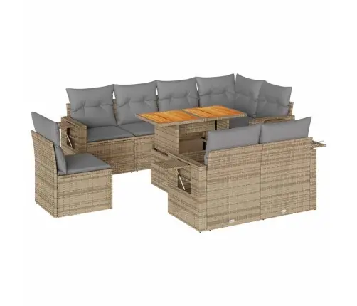 9-Osaline Aiadiivani Komplekt Patjadega, Beež, Polürotang