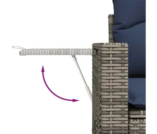 7-Daļīgs Dārza Dīvāna Komplekts, Matrači, Pelēka Pe Rotangpalma Vidaxl