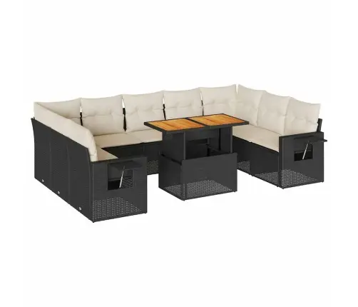 10-Osaline Aiadiivani Komplekt Patjadega, Must, Polürotang