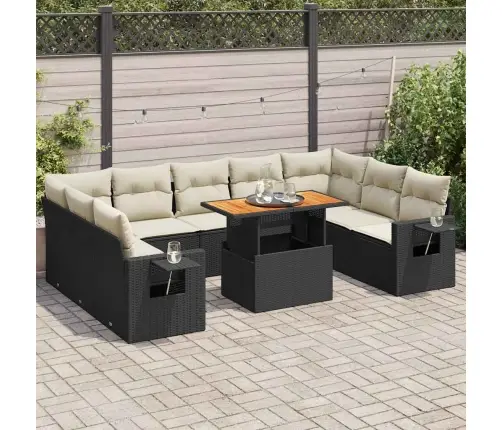 10-Osaline Aiadiivani Komplekt Patjadega, Must, Polürotang