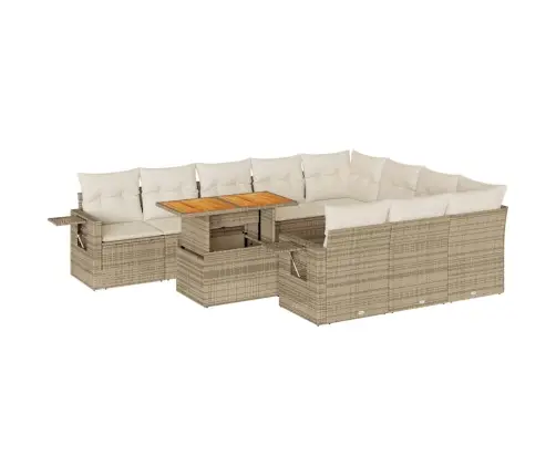 11-Osaline Aiadiivani Komplekt Patjadega, Beež, Polürotang