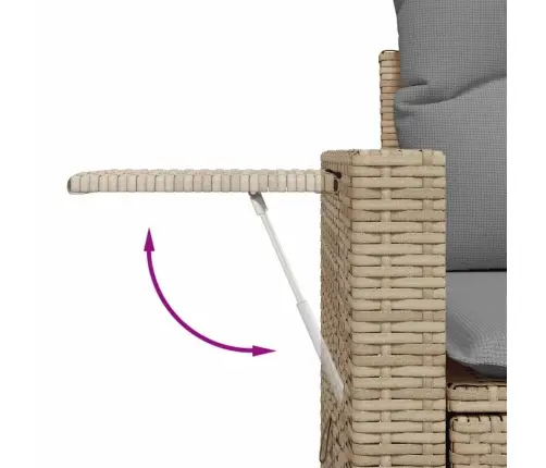 11-Osaline Aiadiivani Komplekt Patjadega, Beež, Polürotang