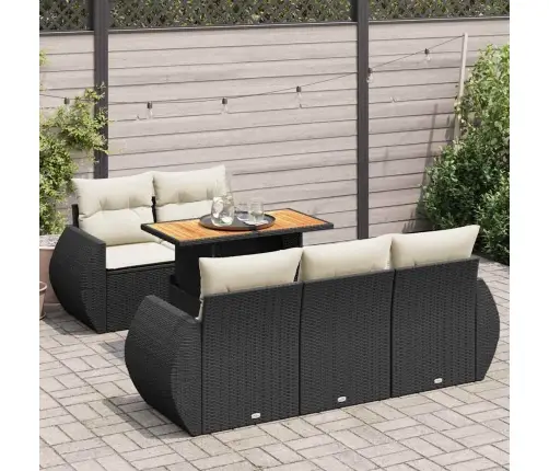 6-Osaline Aiadiivani Komplekt Patjadega, Must, Polürotang