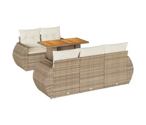 6-Osaline Aiadiivani Komplekt Patjadega, Beež, Polürotang