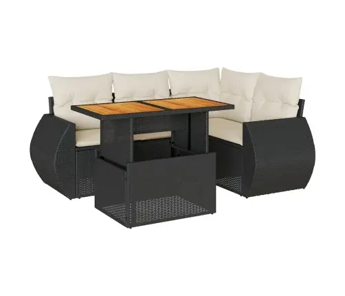 5-Daļīgs Dārza Dīvāna Komplekts Ar Matračiem, Pe Rotangpalma Vidaxl