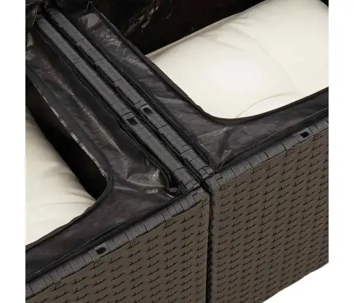 5-Daļīgs Dārza Dīvāna Komplekts Ar Matračiem, Pe Rotangpalma Vidaxl