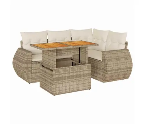 5-Osaline Aiadiivani Komplekt Patjadega, Beež, Polürotang