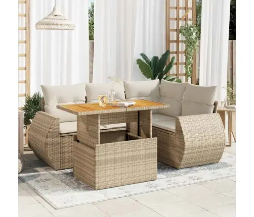 5-Osaline Aiadiivani Komplekt Patjadega, Beež, Polürotang