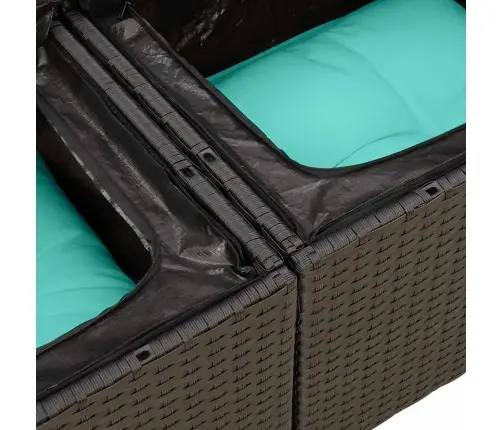 Sofos Komplektas Su Pagalvėlėmis, 6 Dalių, Juodas, Poliratanas