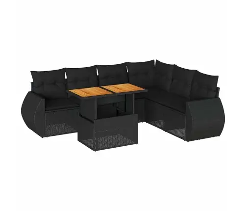 7-Osaline Aiadiivani Komplekt Patjadega, Must, Polürotang