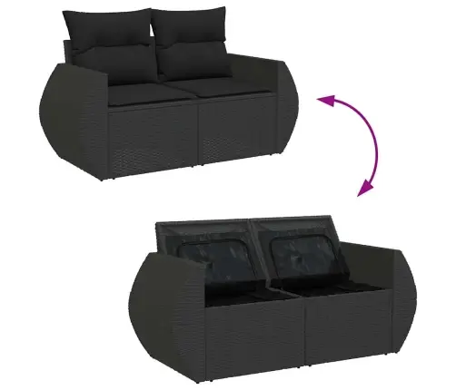 7-Osaline Aiadiivani Komplekt Patjadega, Must, Polürotang