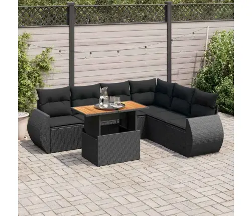 7-Osaline Aiadiivani Komplekt Patjadega, Must, Polürotang