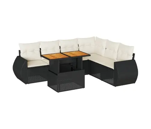 7-Osaline Aiadiivani Komplekt Patjadega, Must, Polürotang