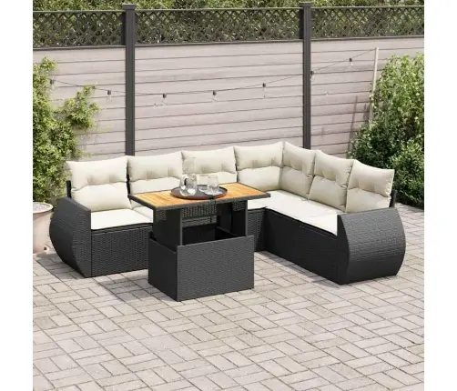 7-Osaline Aiadiivani Komplekt Patjadega, Must, Polürotang