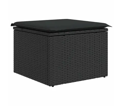 Sodo Komplektas Su Pagalvėlėmis, 9 Dalių, Juodas, Poliratanas