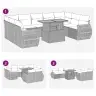 10-Daļīgs Dārza Dīvāna Komplekts Ar Matračiem, Pelēks Pe Pinums Vidaxl