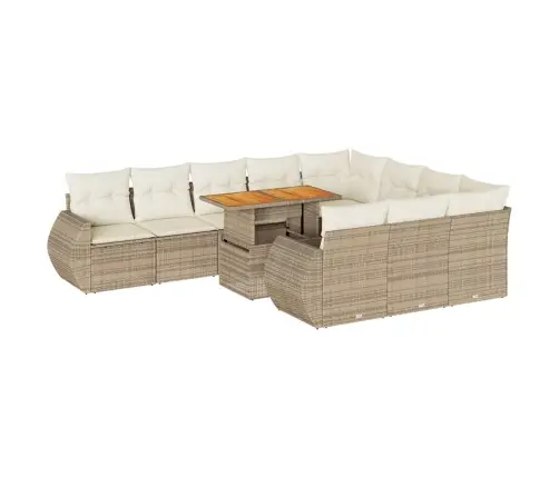 11-Osaline Aiadiivani Komplekt Patjadega, Beež, Polürotang