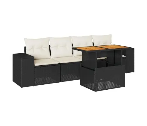 5-Osaline Aiadiivanikomplekt Patjadega, Must, Polürotang