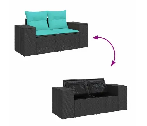 5-Daļīgs Dārza Dīvāna Komplekts Ar Matračiem, Pe Rotangpalma Vidaxl