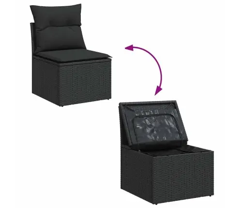 6-Osaline Aiadiivani Komplekt Patjadega, Must, Polürotang