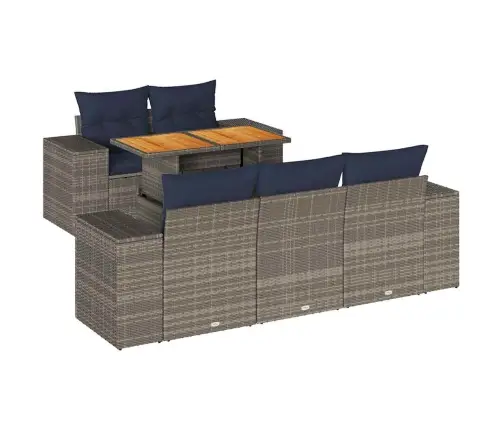 Sofos Komplektas Su Pagalvėlėmis, 6 Dalių, Pilkas, Poliratanas