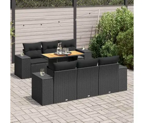 7-Osaline Aiadiivani Komplekt Patjadega, Must, Polürotang