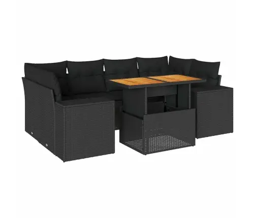 7-Osaline Aiadiivani Komplekt Patjadega, Must, Polürotang