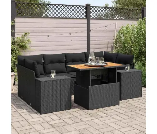 7-Osaline Aiadiivani Komplekt Patjadega, Must, Polürotang