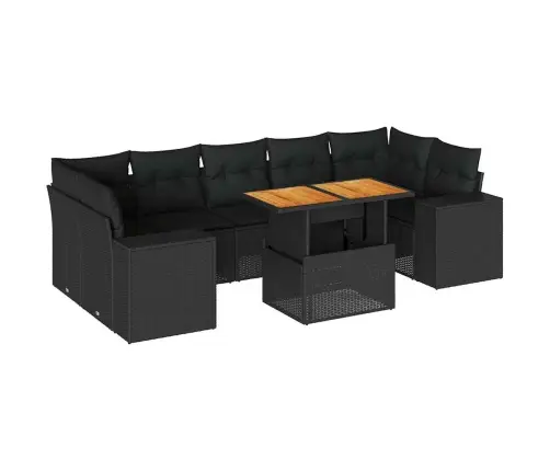 8-Osaline Aiadiivani Komplekt Patjadega, Must, Polürotang