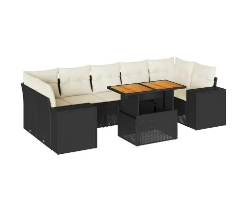 8-Osaline Aiadiivani Komplekt Patjadega, Must, Polürotang