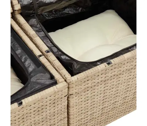 8-Daļīgs Dārza Dīvāna Komplekts, Matrači, Bēša Pe Rotangpalma Vidaxl