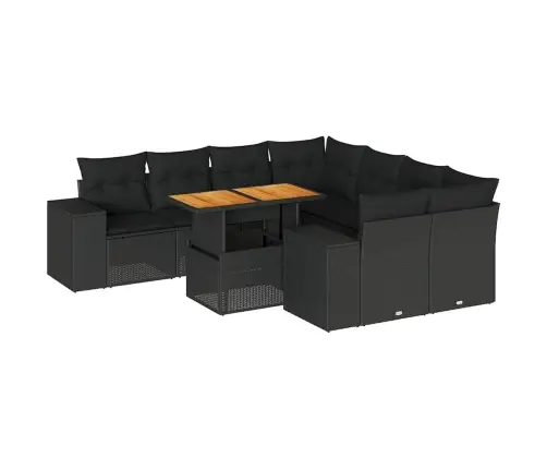 9-Osaline Aiadiivani Komplekt Patjadega, Must, Polürotang