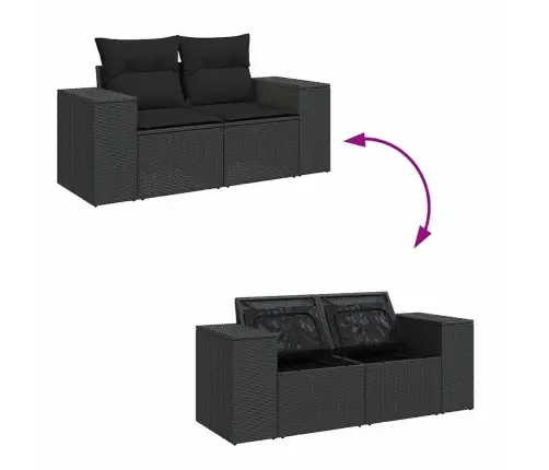 9-Osaline Aiadiivani Komplekt Patjadega, Must, Polürotang